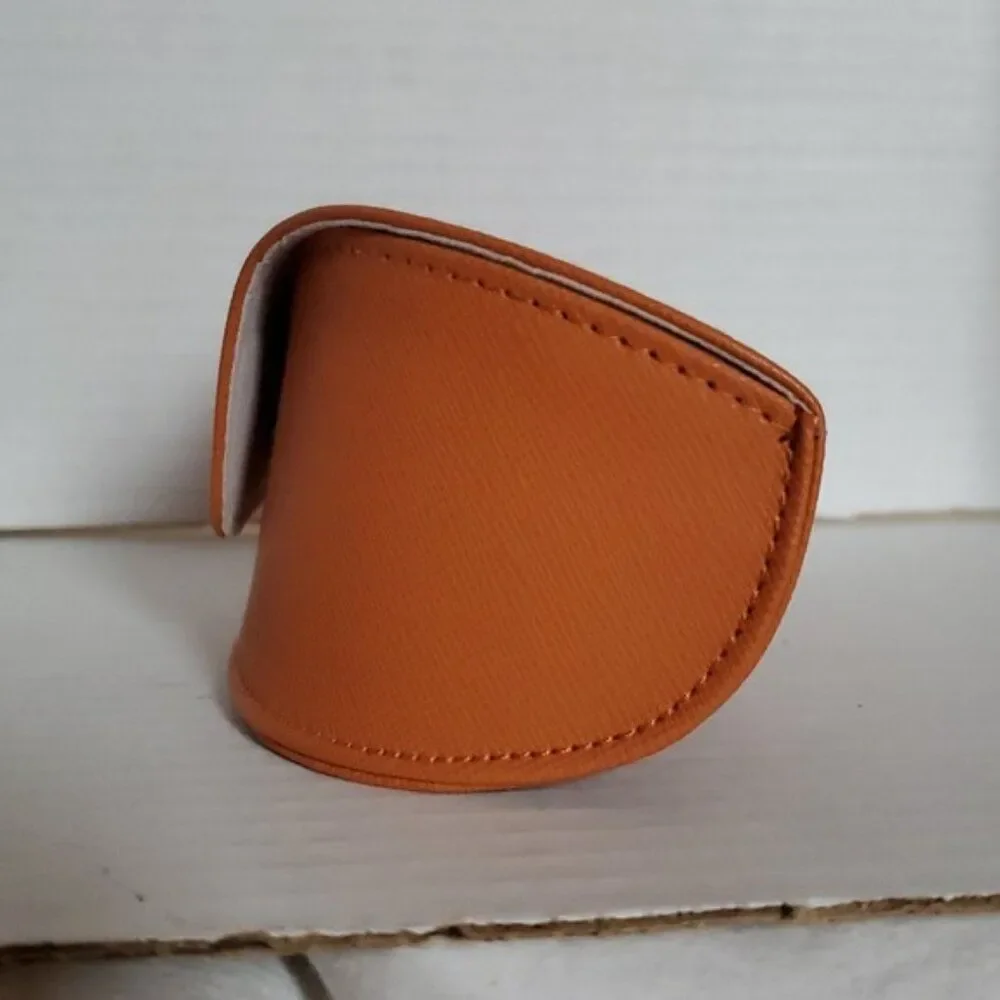 Tory Burch Sunglasses Glasses Case DESIGNER LOGO Orange VEGAN Leather